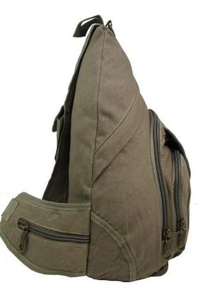 Imagem de Mochila Bolsa Alça Transversal em Lona Resistente  Masculino Feminino