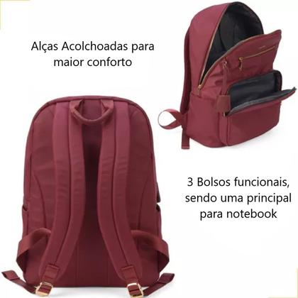 Imagem de Mochila Bolsa Costas Casual Juvenil Reforçada Up4you Vinho