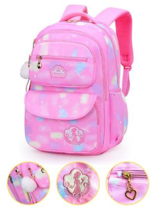 Imagem de Mochila Bolsa Costas Feminina Menina Princesa Luxo Kawaii