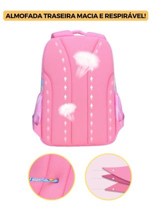 Imagem de Mochila Bolsa Costas Feminina Menina Princesa Luxo Kawaii