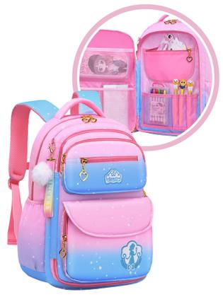 Imagem de Mochila Bolsa Costas Feminina Menina Princesa Luxo Kawaii