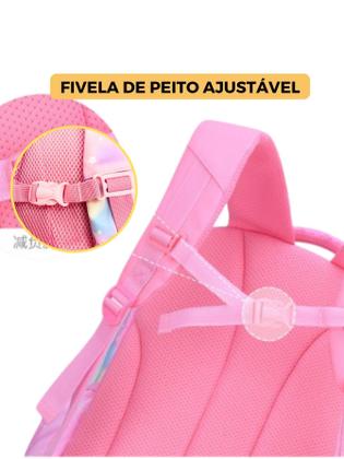 Imagem de Mochila Bolsa Costas Feminina Menina Princesa Luxo Kawaii