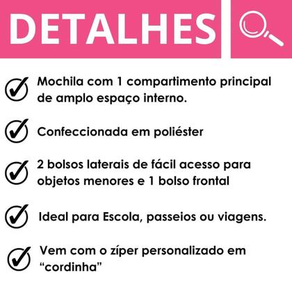 Imagem de Mochila Bolsa Costas Listras Listrada Feminina Style Juvenil - Reforçada Resistente - Clio