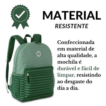 Imagem de Mochila Bolsa Costas Listras Listrada Feminina Style Juvenil - Reforçada Resistente - Clio
