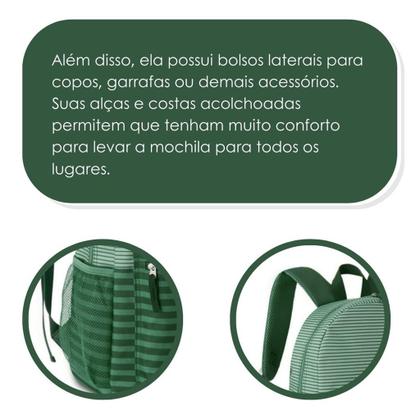Imagem de Mochila Bolsa Costas Listras Listrada Feminina Style Juvenil - Reforçada Resistente - Clio