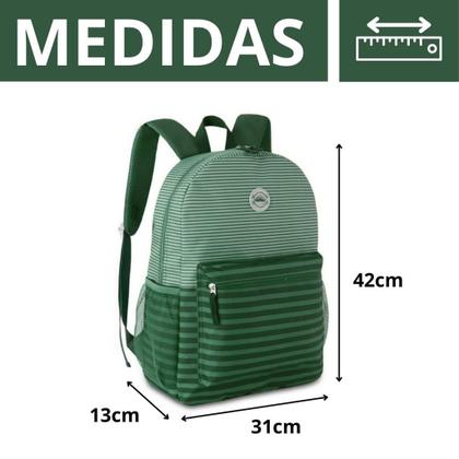 Imagem de Mochila Bolsa Costas Listras Listrada Feminina Style Juvenil - Reforçada Resistente - Clio