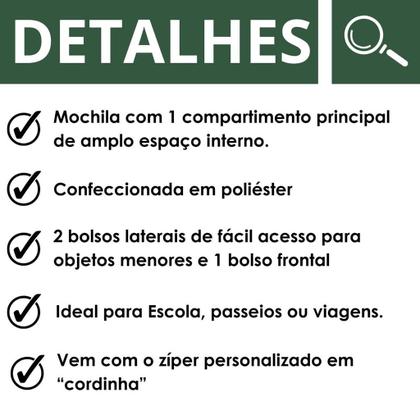 Imagem de Mochila Bolsa Costas Listras Listrada Feminina Style Juvenil - Reforçada Resistente - Clio