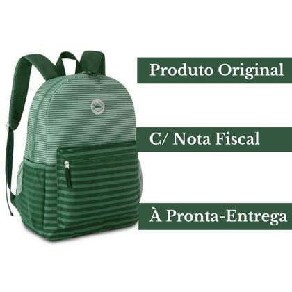Imagem de Mochila Bolsa Costas Listras Listrada Feminina Style Juvenil - Reforçada Resistente - Clio