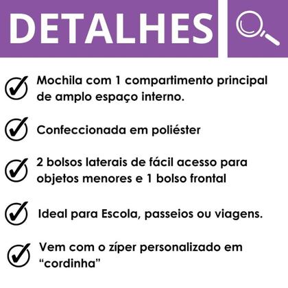 Imagem de Mochila Bolsa Costas Listras Listrada Feminina Style Juvenil - Reforçada Resistente - Clio