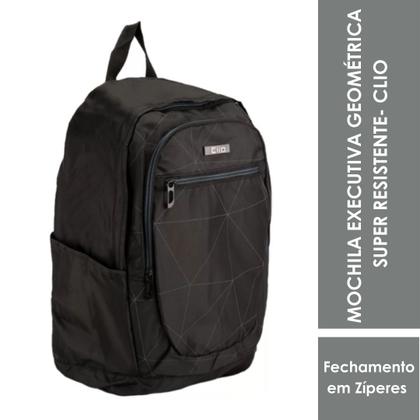 Imagem de Mochila Bolsa Costas Notebook Executiva Geométrica Reforçada - Trabalho/Faculdade - Clio