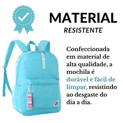 Imagem de Mochila Bolsa De Costas Have Fun C/ Chaveiro - Feminina Juvenil - Super Resistente Reforçada - Clio