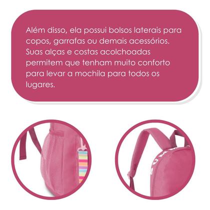 Imagem de Mochila Bolsa De Costas Have Fun C/ Chaveiro - Feminina Juvenil - Super Resistente Reforçada - Clio