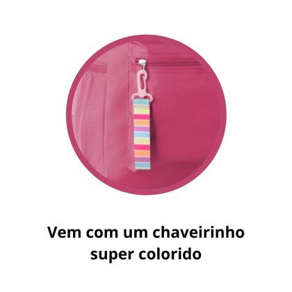 Imagem de Mochila Bolsa De Costas Have Fun C/ Chaveiro - Feminina Juvenil - Super Resistente Reforçada - Clio