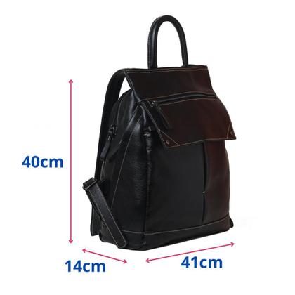 Imagem de Mochila Bolsa De Couro Legitimo Feminina Grande Notebook Anti Furto