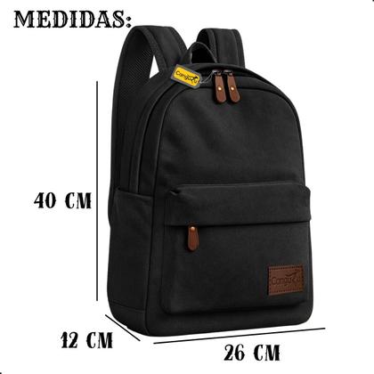 Imagem de Mochila Bolsa De Lona Reforçada Resistente Masculina Feminina Escolar Faculdade Dia a Dia Amplo Espaço Moderna