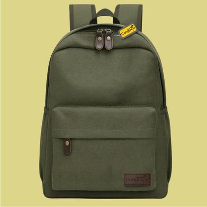 Imagem de Mochila Bolsa De Lona Reforçada Resistente Masculina Feminina Escolar Faculdade Dia a Dia Amplo Espaço Moderna