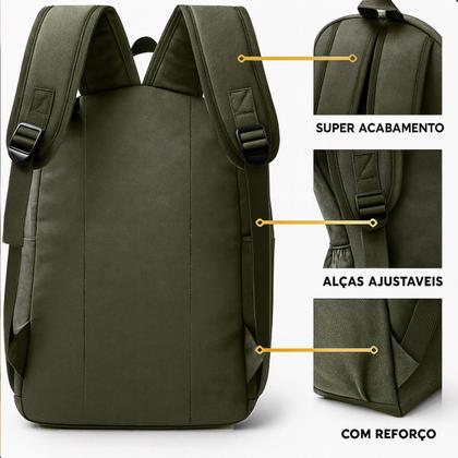 Imagem de Mochila Bolsa De Lona Reforçada Resistente Masculina Feminina Escolar Faculdade Dia a Dia Amplo Espaço Moderna