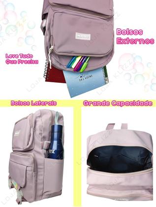 Imagem de Mochila Bolsa Escolar Bubblles Fofa Kawaii Impermeável Preto