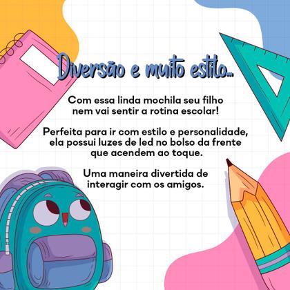 Imagem de Mochila Bolsa Escolar Feminina Rosa Amy Sonic Led Passeio