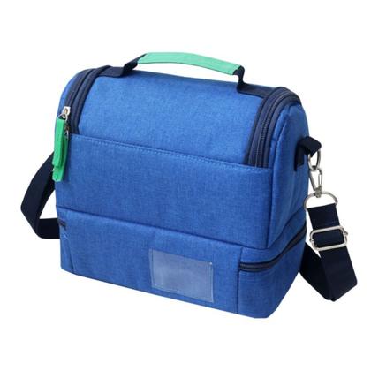 Imagem de Mochila Bolsa Escolar Juvenil Infantil + Lancheira Bolsa Necessaire Térmica Alça Tircalo Kit 2 Peças