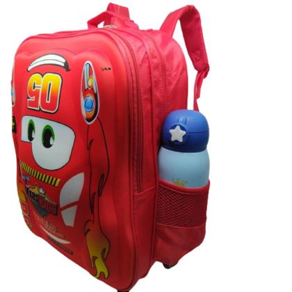 Imagem de Mochila Bolsa Escolar Masculino Carros Infantil 3d Alto Relevo Relâmpago McQueen