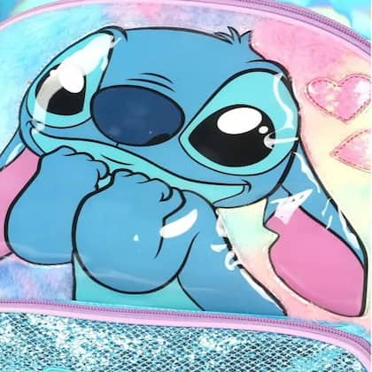 Imagem de Mochila Bolsa Escolar Menina Azul C/ Estampa Stitch Juvenil
