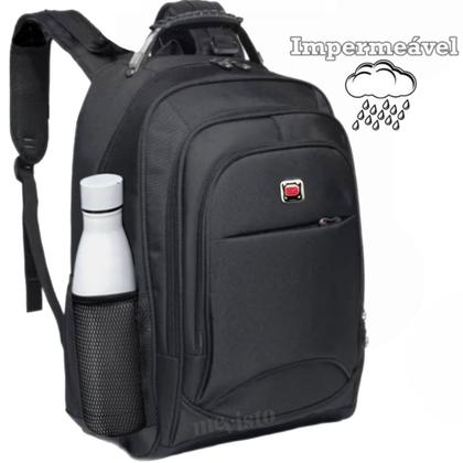 Imagem de Mochila Bolsa Executiva Preta Grande Para Notebook Reforçada