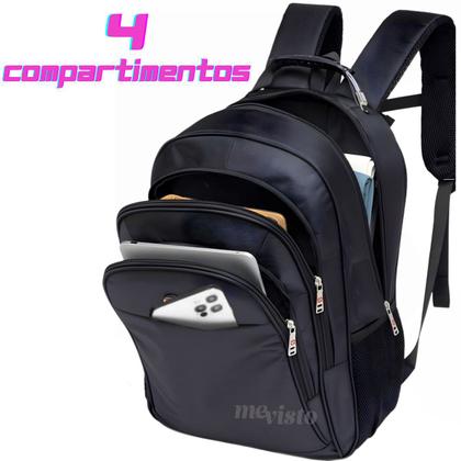 Imagem de Mochila Bolsa Executiva Preta Grande Para Notebook Reforçada