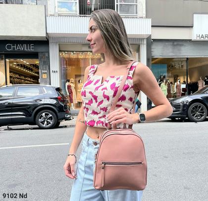 Imagem de Mochila Bolsa Feminina 2 em 1 Transversal ou para Costas com Divisões 9102