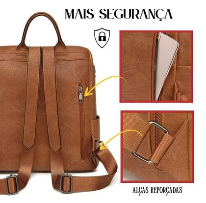 Imagem de Mochila Bolsa Feminina Antifurto Reforçada Grande Espaço para Trabalho Faculdade Viagem Dia a Dia