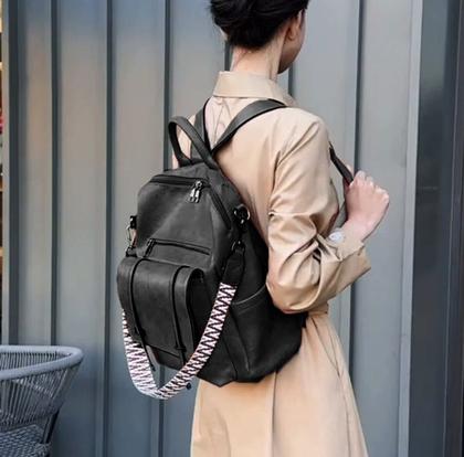 Imagem de Mochila Bolsa Feminina Antifurto Reforçada Grande Espaço para Trabalho Faculdade Viagem Dia a Dia