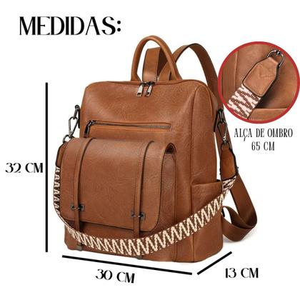 Imagem de Mochila Bolsa Feminina Antifurto Reforçada Grande Espaço para Trabalho Faculdade Viagem Dia a Dia