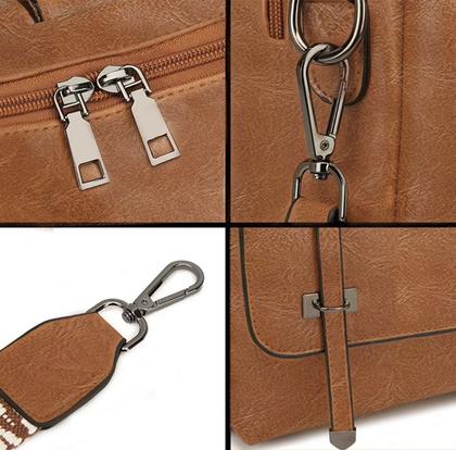 Imagem de Mochila Bolsa Feminina Antifurto Reforçada Grande Espaço para Trabalho Faculdade Viagem Dia a Dia