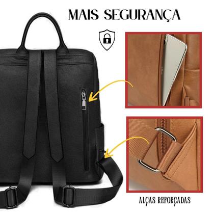 Imagem de Mochila Bolsa Feminina Antifurto Reforçada Grande Espaço para Trabalho Faculdade Viagem Dia a Dia