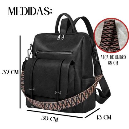 Imagem de Mochila Bolsa Feminina Antifurto Reforçada Grande Espaço para Trabalho Faculdade Viagem Dia a Dia