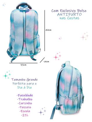 Imagem de Mochila Bolsa Feminina Antifurto Tie Dye Espaçosa Grande