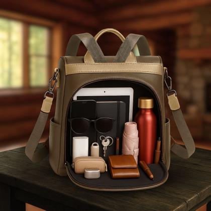 Imagem de Mochila Bolsa Feminina Moderna Bolso Antifurto de Ombro Alça transversal Dia a Dia Trabalho