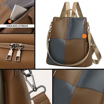 Imagem de Mochila Bolsa Feminina Moderna Bolso Antifurto de Ombro Alça transversal Dia a Dia Trabalho