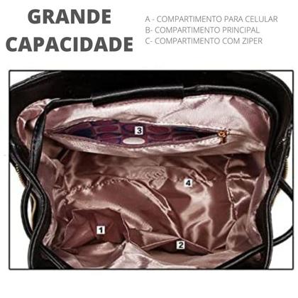 Imagem de Mochila Bolsa Feminina Mulher Pequena Casual Escola Shopping Casual Passeio Dia a Dia Presente Esposa Namorada Trabalho Faculdade Universidade