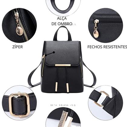 Imagem de Mochila Bolsa Feminina Mulher Pequena Casual Escola Shopping Casual Passeio Dia a Dia Presente Esposa Namorada Trabalho Faculdade Universidade