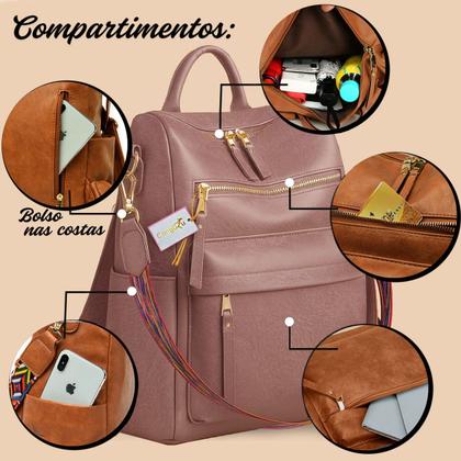 Imagem de Mochila Bolsa Feminina Reforçada Alça De Ombro Passeio Dia a Dia Alto Padrão Super Moderna