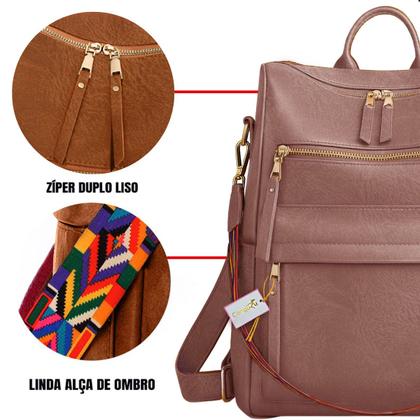 Imagem de Mochila Bolsa Feminina Reforçada Alça De Ombro Passeio Dia a Dia Alto Padrão Super Moderna