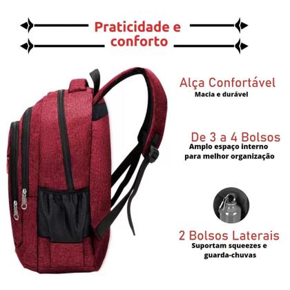 Imagem de Mochila Bolsa Mala Reforçada Notebook Impermeável Envio Imediato Unisex Top Cores