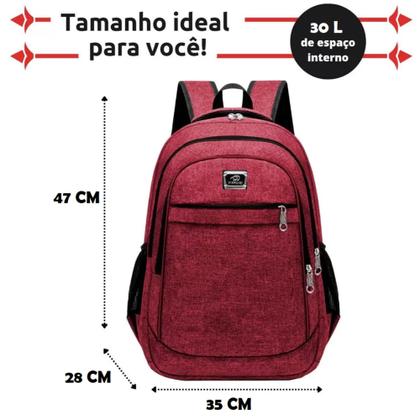Imagem de Mochila Bolsa Mala Reforçada Notebook Impermeável Envio Imediato Unisex Top Cores