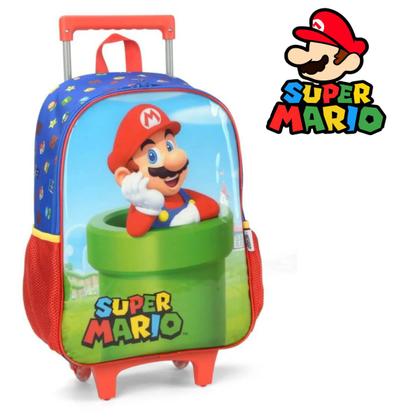 Imagem de Mochila Bolsa Masculina Escolar de Rodinhas Super Mario Bros