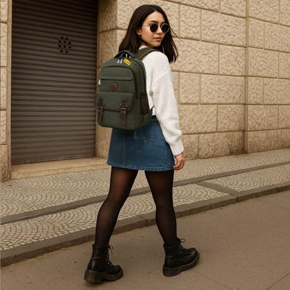 Imagem de Mochila Bolsa Masculina Feminina Espaçosa Moderna Alto Padrão Reforçada De Lona Dia a Dia Trabalho Escolar Passeio Faculdade