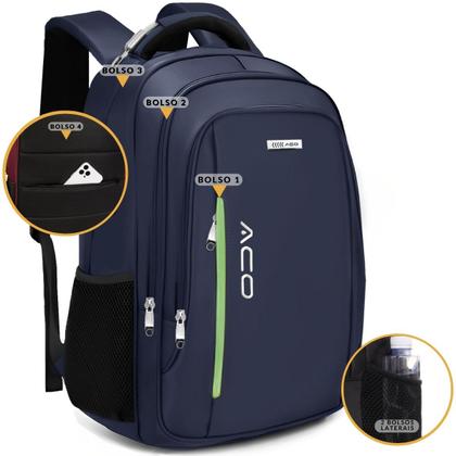 Imagem de Mochila Bolsa Masculina Feminina Notebook Anti Furto Resistente A Agua Reforçada USB