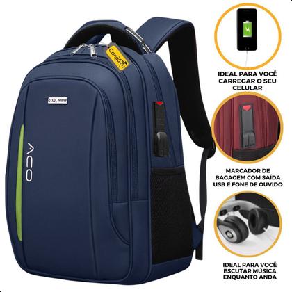 Imagem de Mochila Bolsa Masculina Feminina Notebook Anti Furto Resistente A Agua Reforçada USB