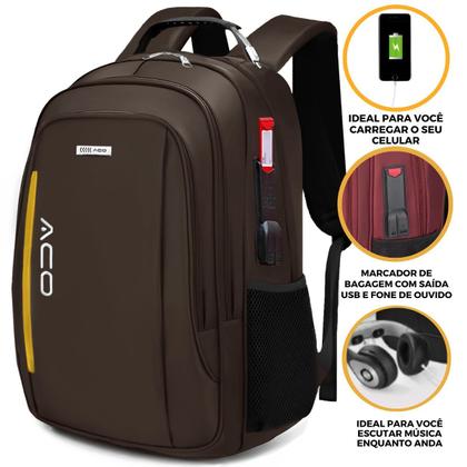 Imagem de Mochila Bolsa Masculina Feminina Notebook Anti Furto Resistente A Agua Reforçada USB