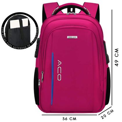 Imagem de Mochila Bolsa Masculina Feminina Notebook Anti Furto Resistente A Agua Reforçada USB